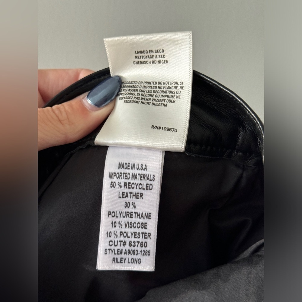 AGOLDE Riley Long Recycled Leather Black Pants 30 - Picture 6 of 8